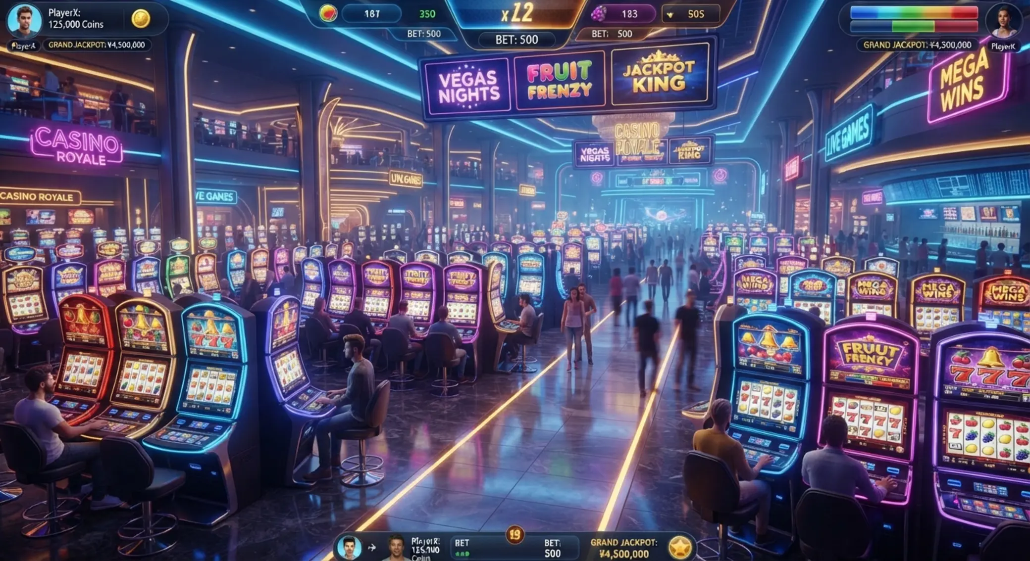 Lobby online z automatami Lobby kasyna online z wieloma kolorowymi automatami